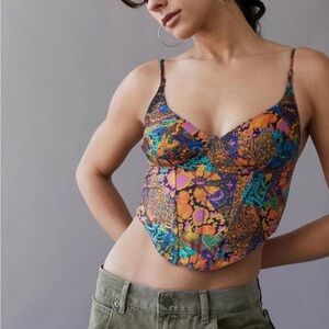 Colorful Patterned Bustier Top